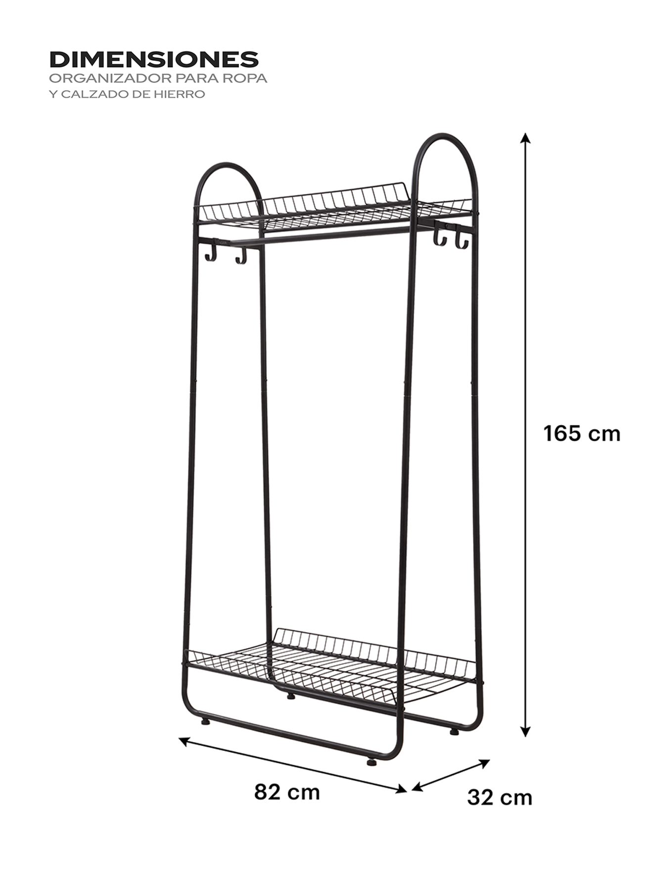 Foto 3 pulgar | Rack Organizador para Ropa y Calzado Ag Box color Negro