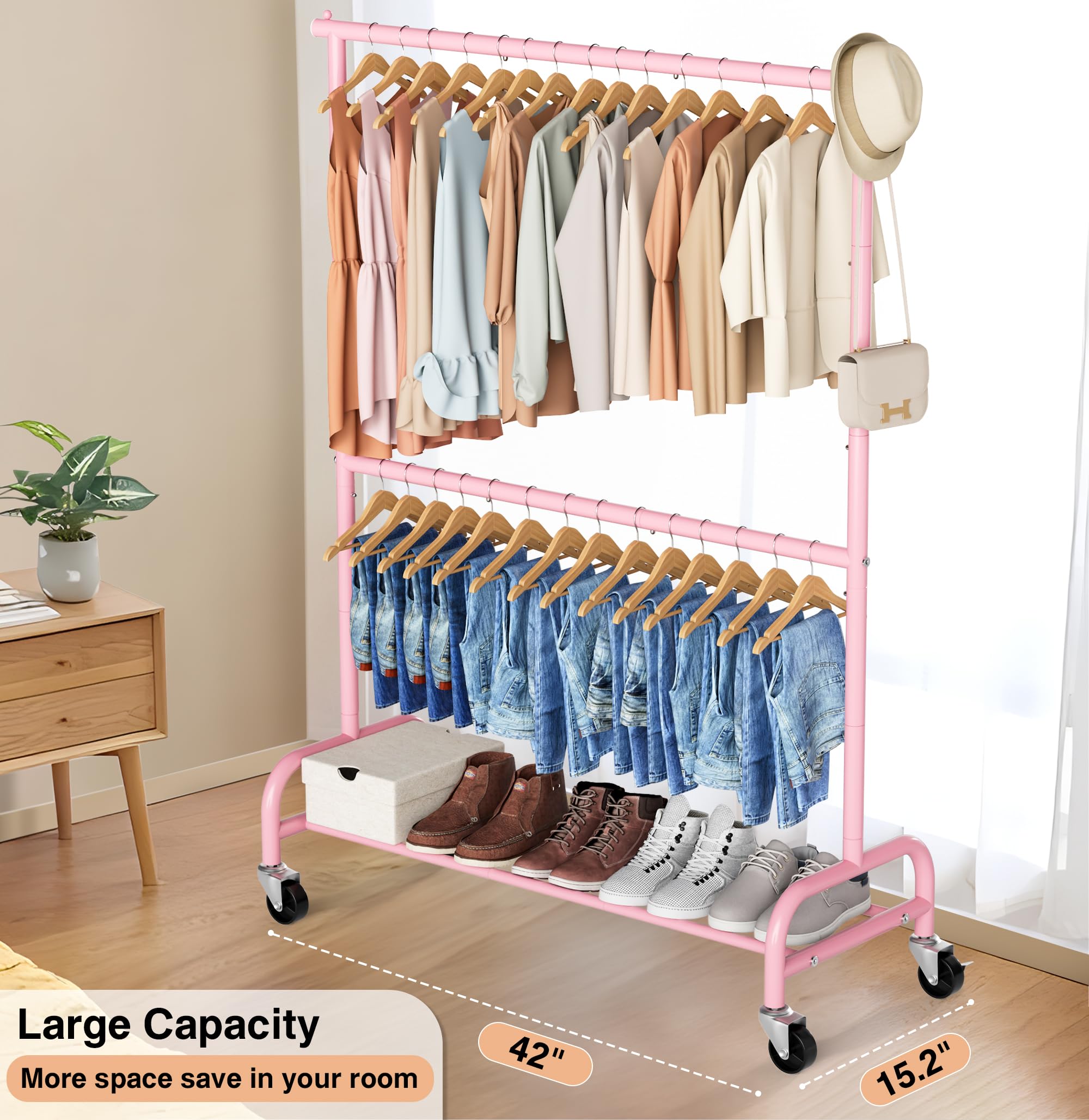 Foto 4 pulgar | Perchero Misslo Rosa para Ropa-Venta Internacional