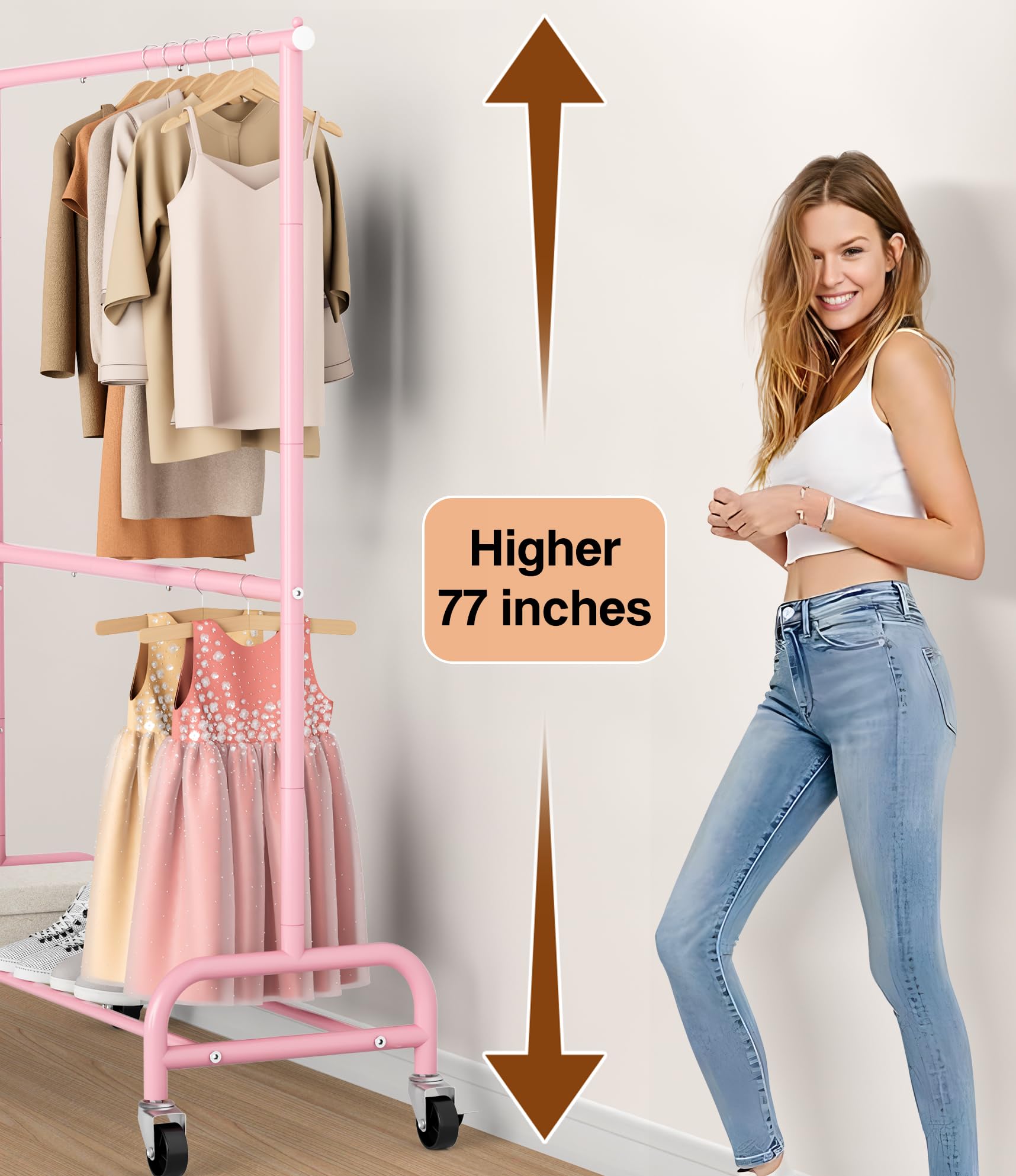 Foto 6 pulgar | Perchero Misslo Rosa para Ropa-Venta Internacional