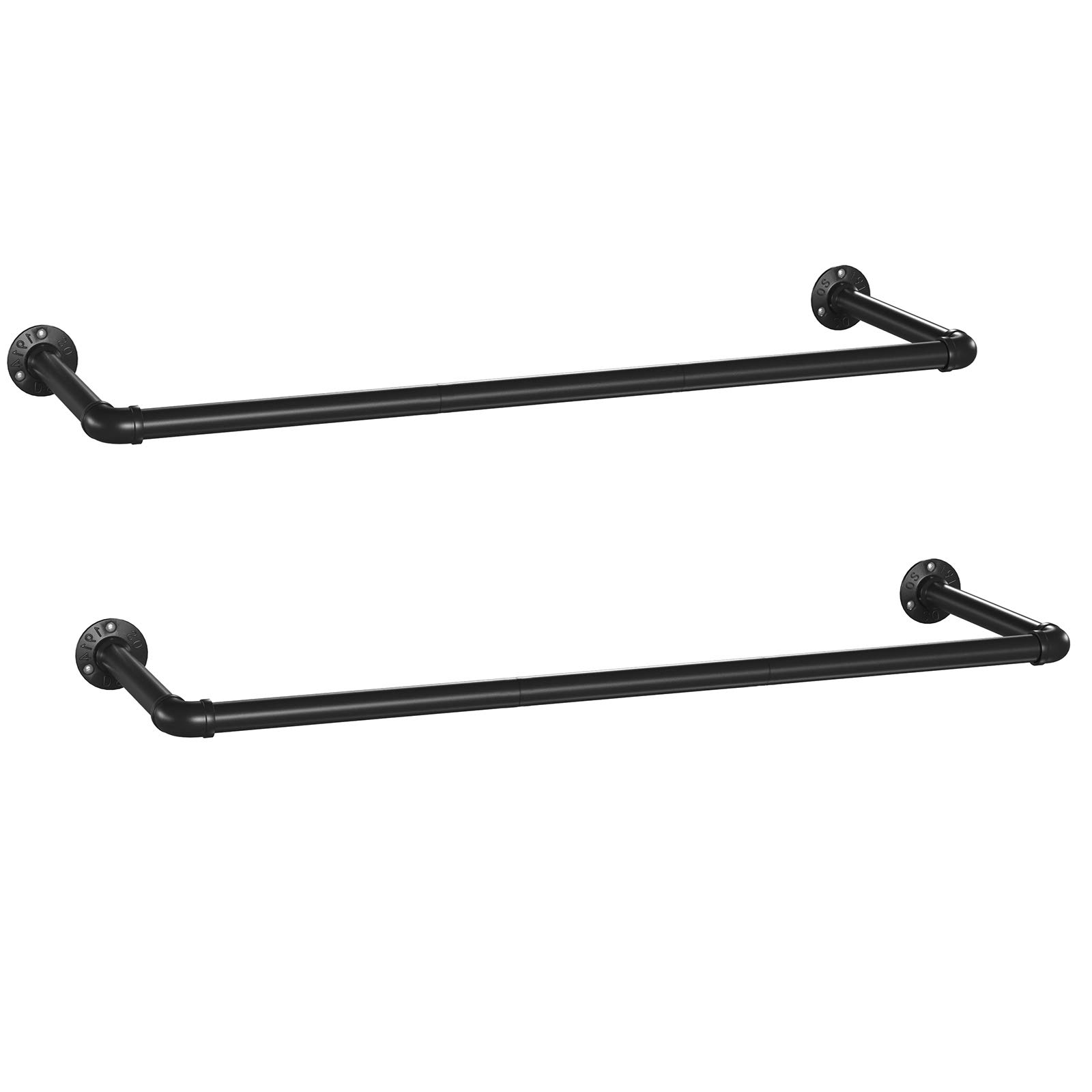 Percheros Songmics Tubo Industrial de Pared Negro 2 Unidades