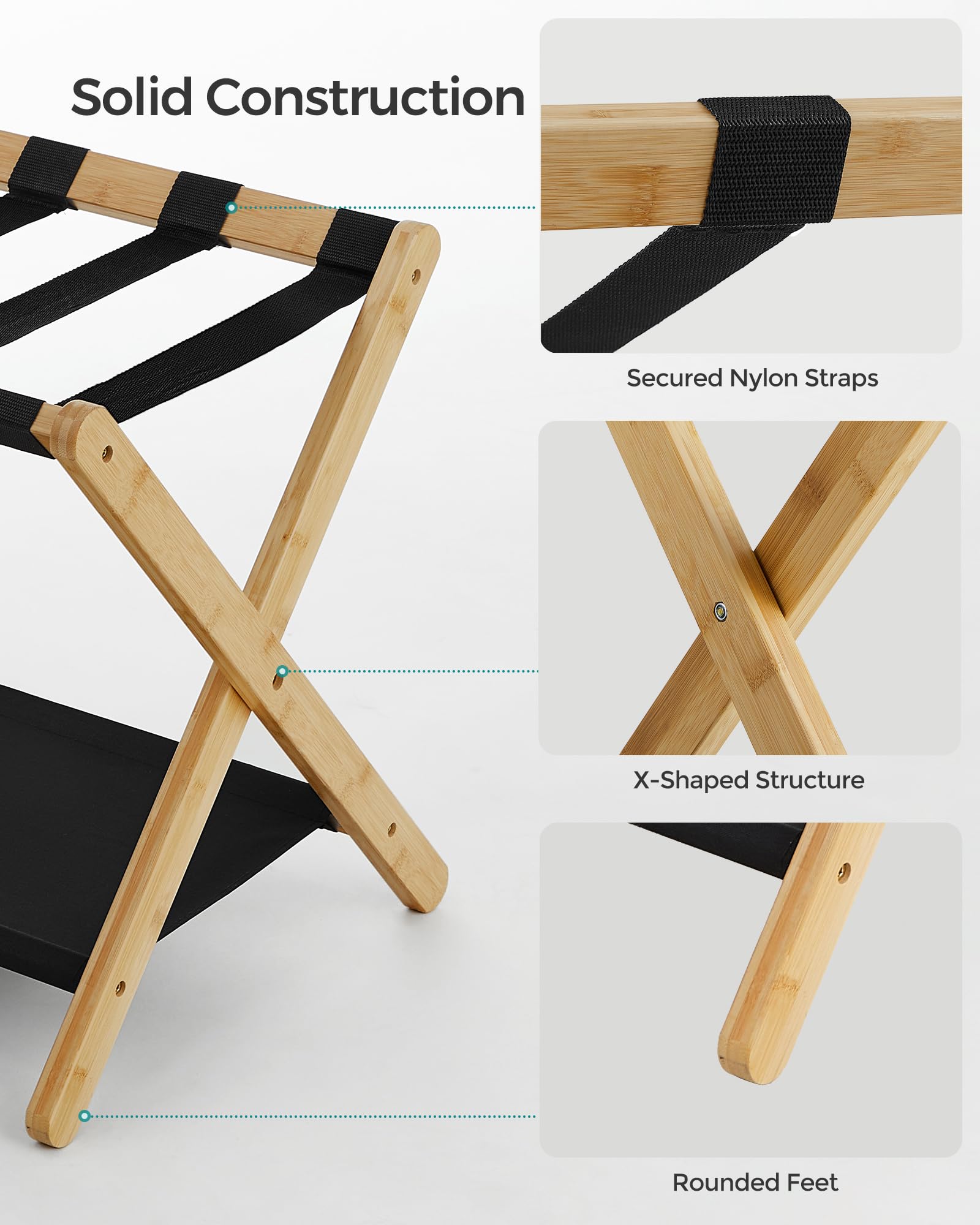 Foto 3 | Soporte Plegable Para Maletas Songmics Con Estante De Almacenamiento