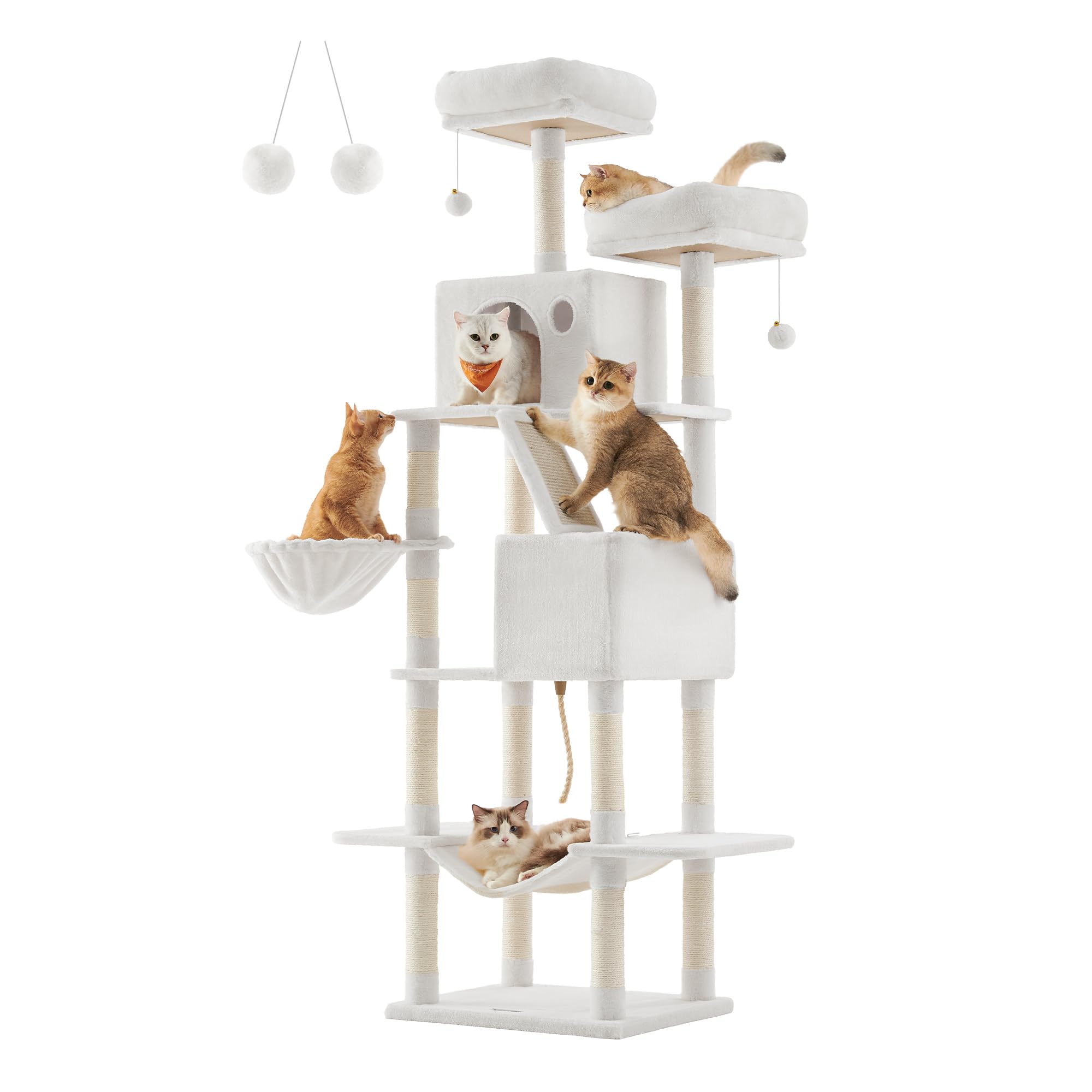 Árbol Para Gatos Feandrea Upct190t01, 206 Cm, Con 13 Rascadores