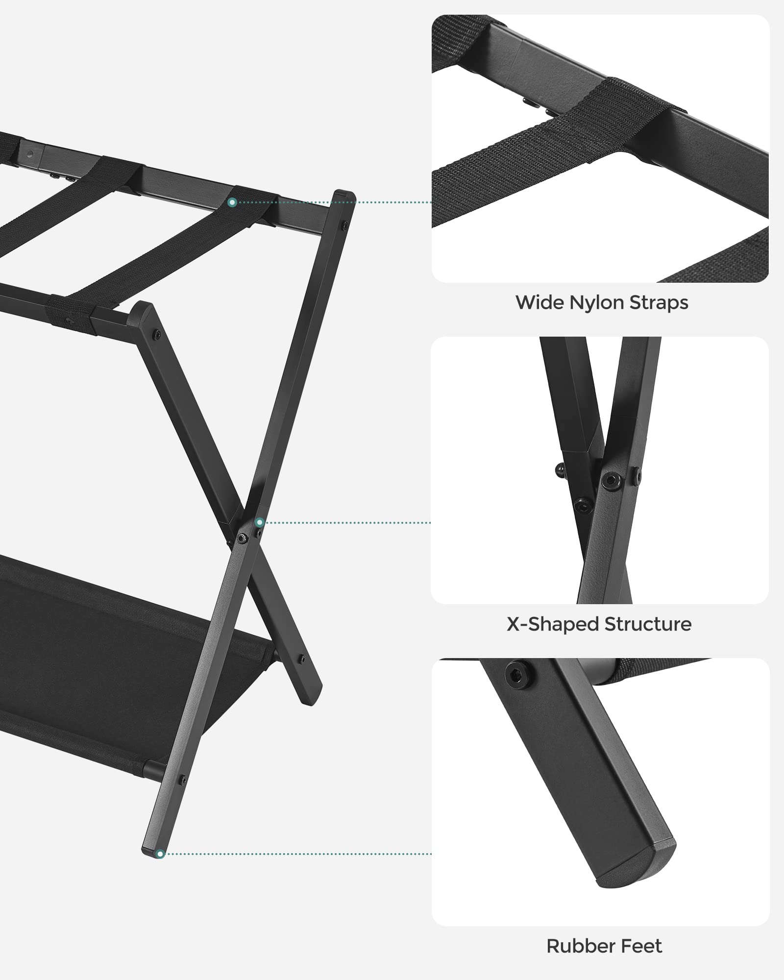 Foto 7 pulgar | Portaequipajes Songmics Urlr003b01 Con Estante De Almacenamiento Negro