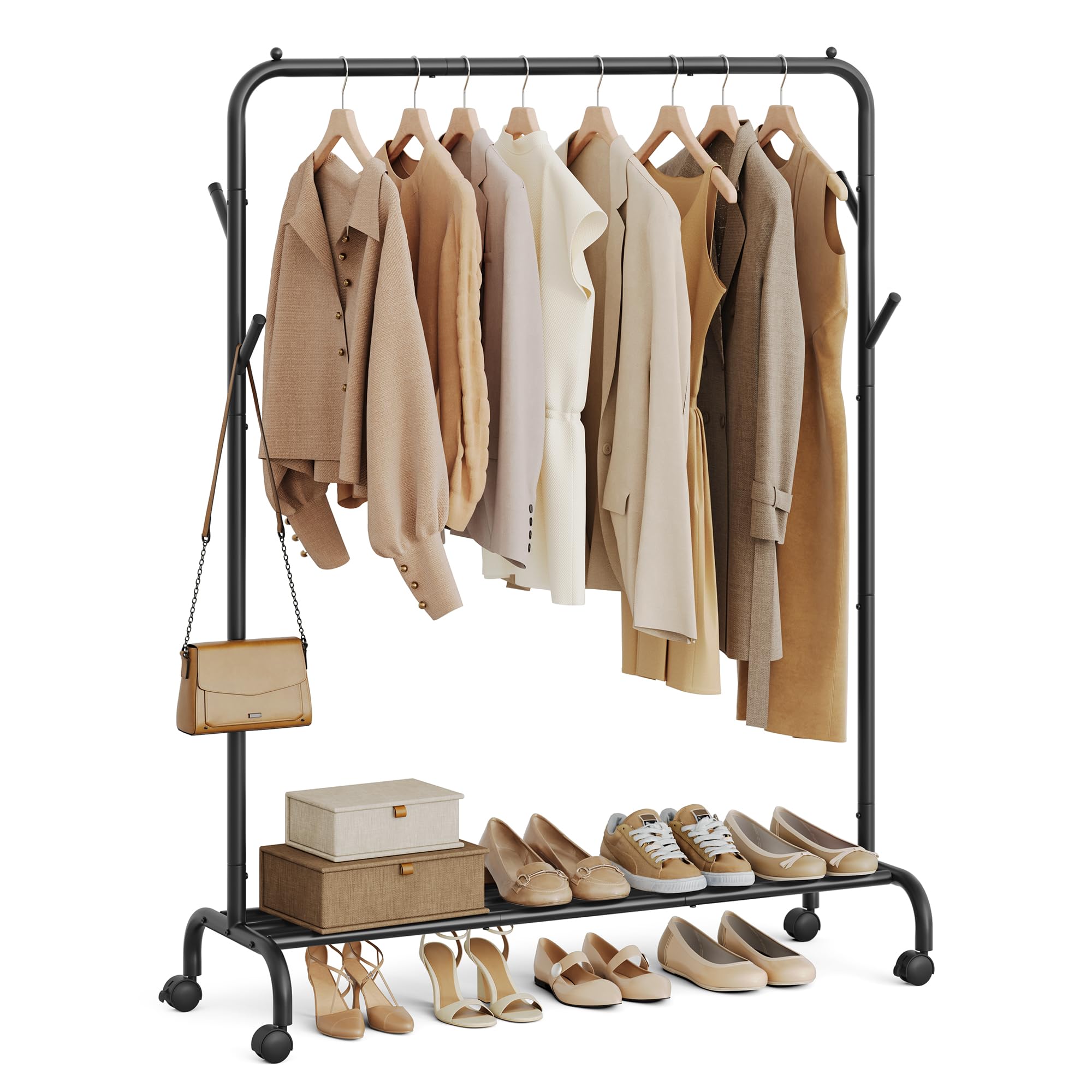 Perchero Songmics Con Estructura De Metal Negro De 50 Kg De Capacidad - Venta Internacional.