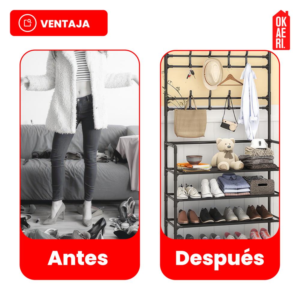 Foto 4 | Zapatero / Perchero Okaeri Metálico 5 Niveles