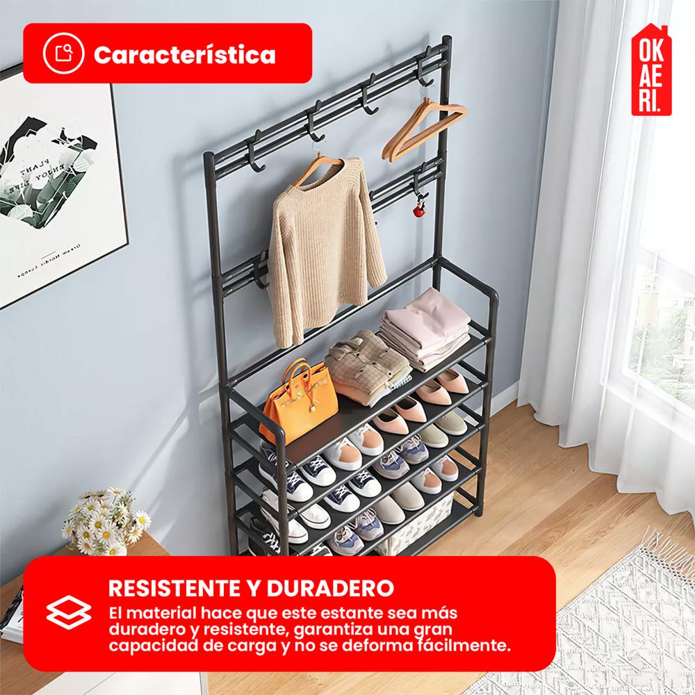 Foto 5 | Zapatero / Perchero Okaeri Metálico 5 Niveles