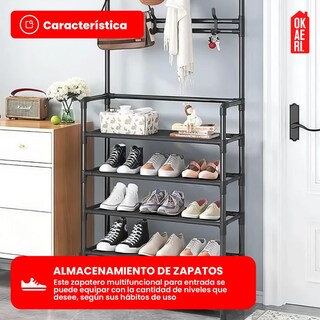 Foto 6 | Zapatero / Perchero Okaeri Metálico 5 Niveles