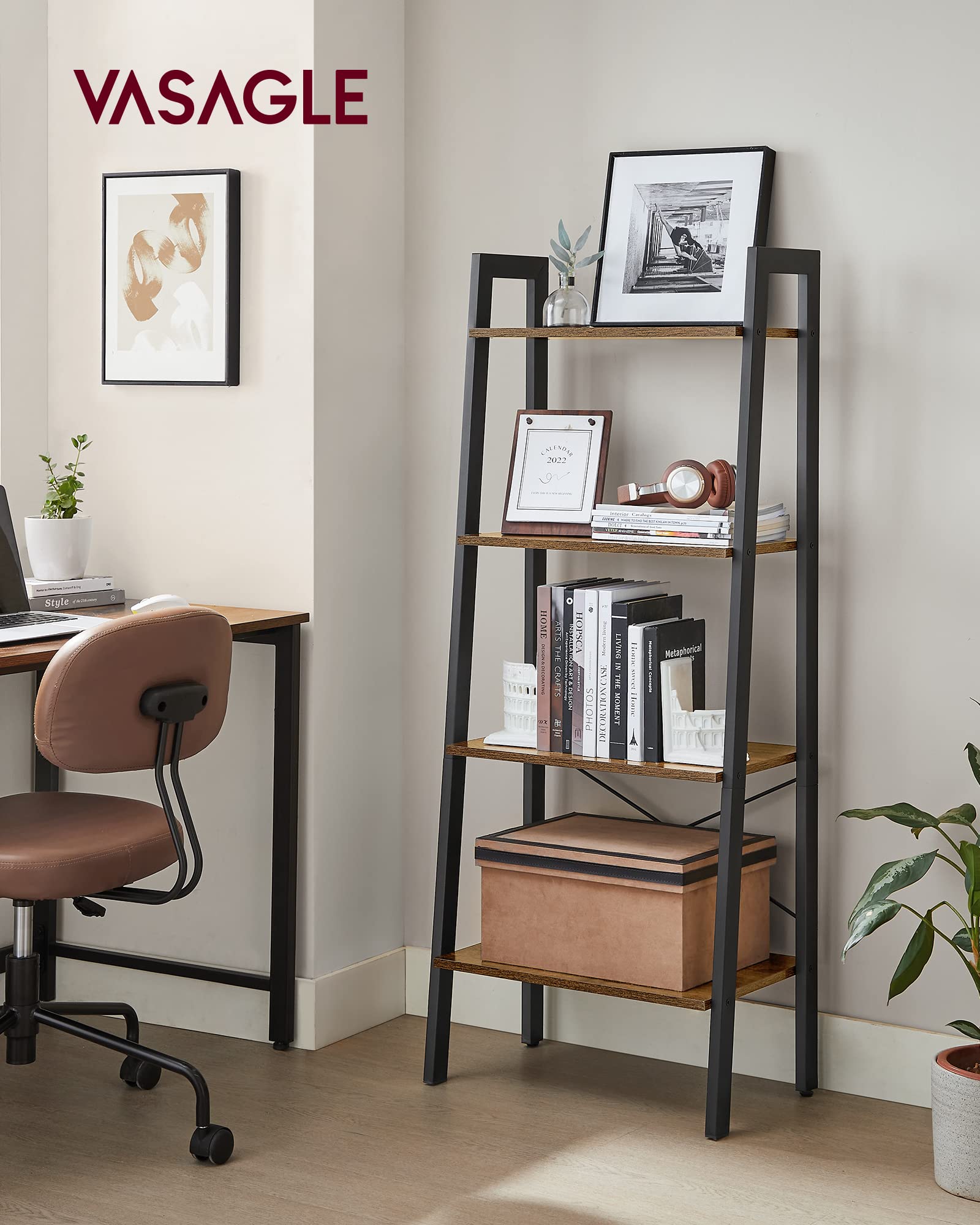 Foto 2 | Ladder Shelf Vasagle Ulls44x - Estantería Para Libros De 4 Niveles