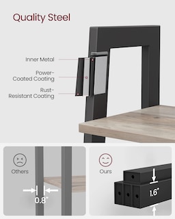 Foto 6 | Ladder Shelf Vasagle - Estantería Para Libros De 4 Niveles, Color Gris