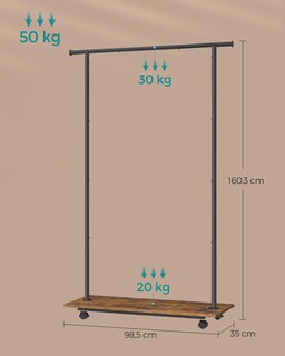 Foto 5 | Songmics Perchero Con Ruedas