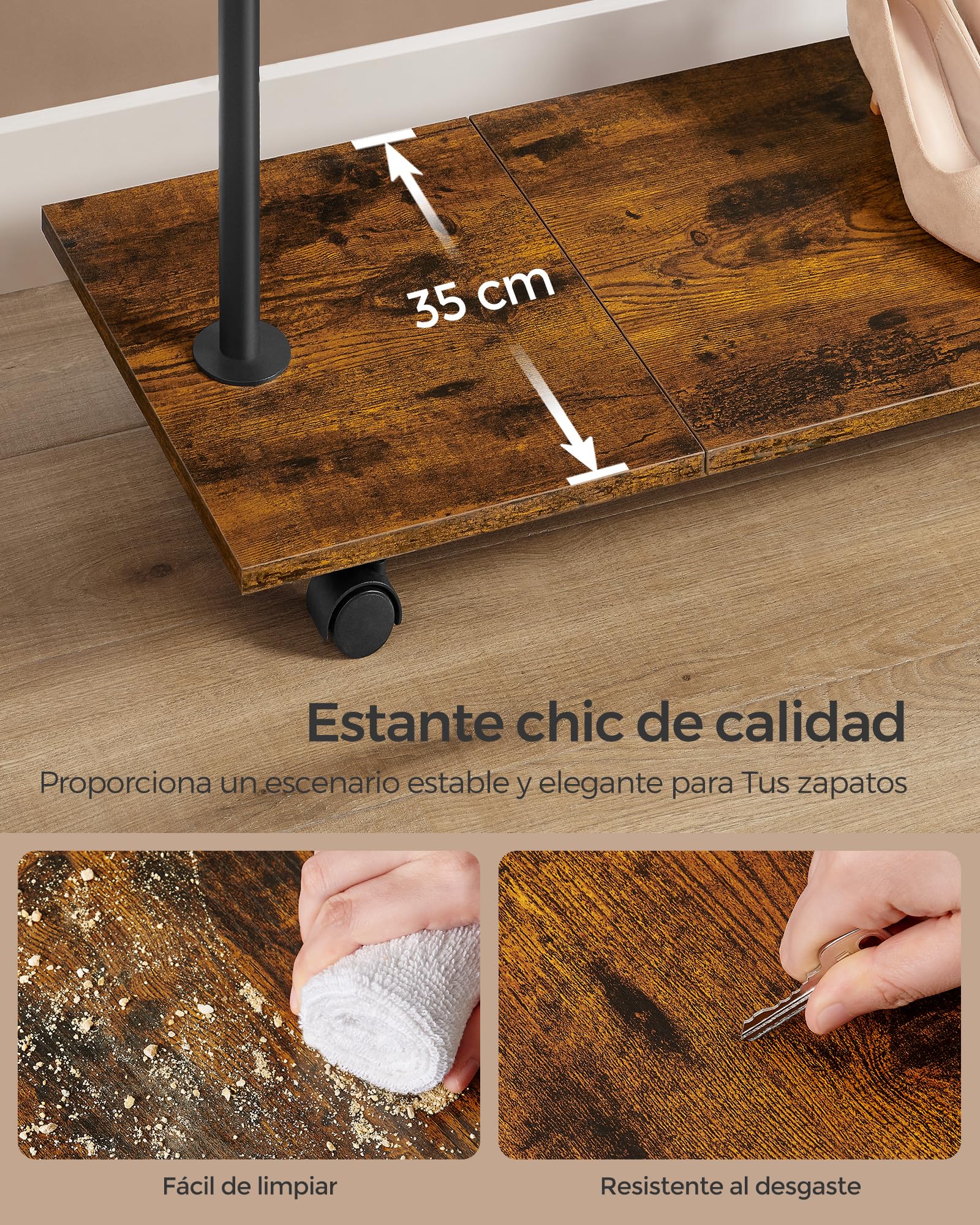 Foto 7 pulgar | Songmics Perchero Con Ruedas