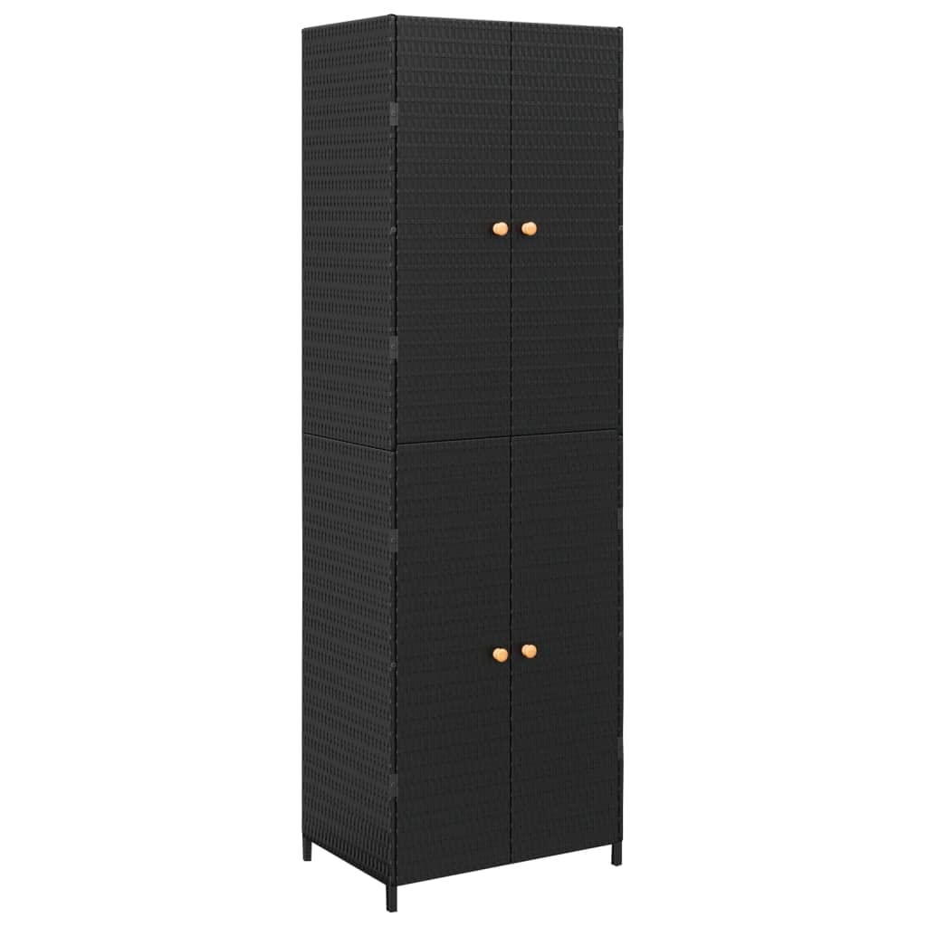 Foto 4 pulgar | Armario De Almacenamiento De Jardín Vidaxl Negro De Poliratán Con 4 Compartimentos - Venta Internacional.