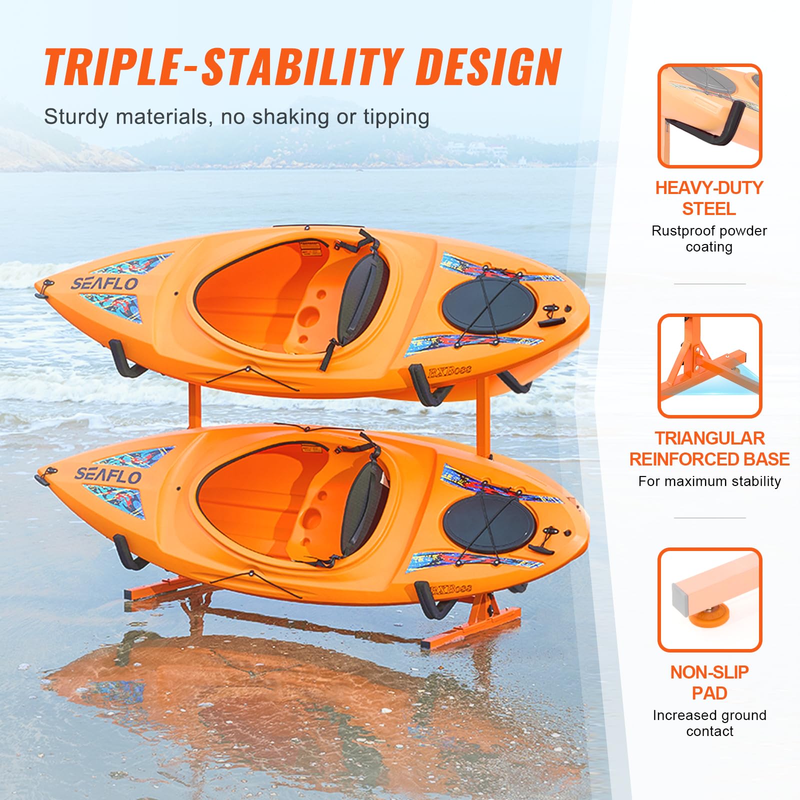 Foto 3 | Estante De Almacenamiento De Kayaks Vevor Independiente Para 4 Kayaks Y Canoas - Venta Internacional.