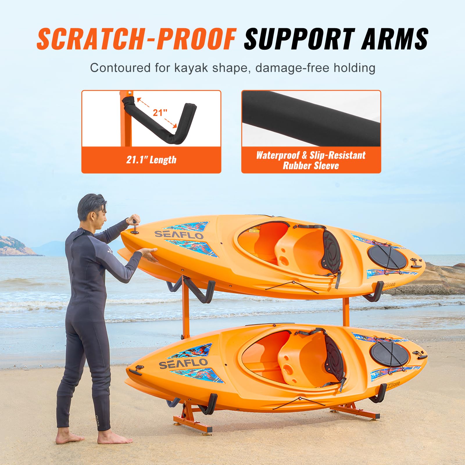 Foto 5 pulgar | Estante De Almacenamiento De Kayaks Vevor Independiente Para 4 Kayaks Y Canoas - Venta Internacional.