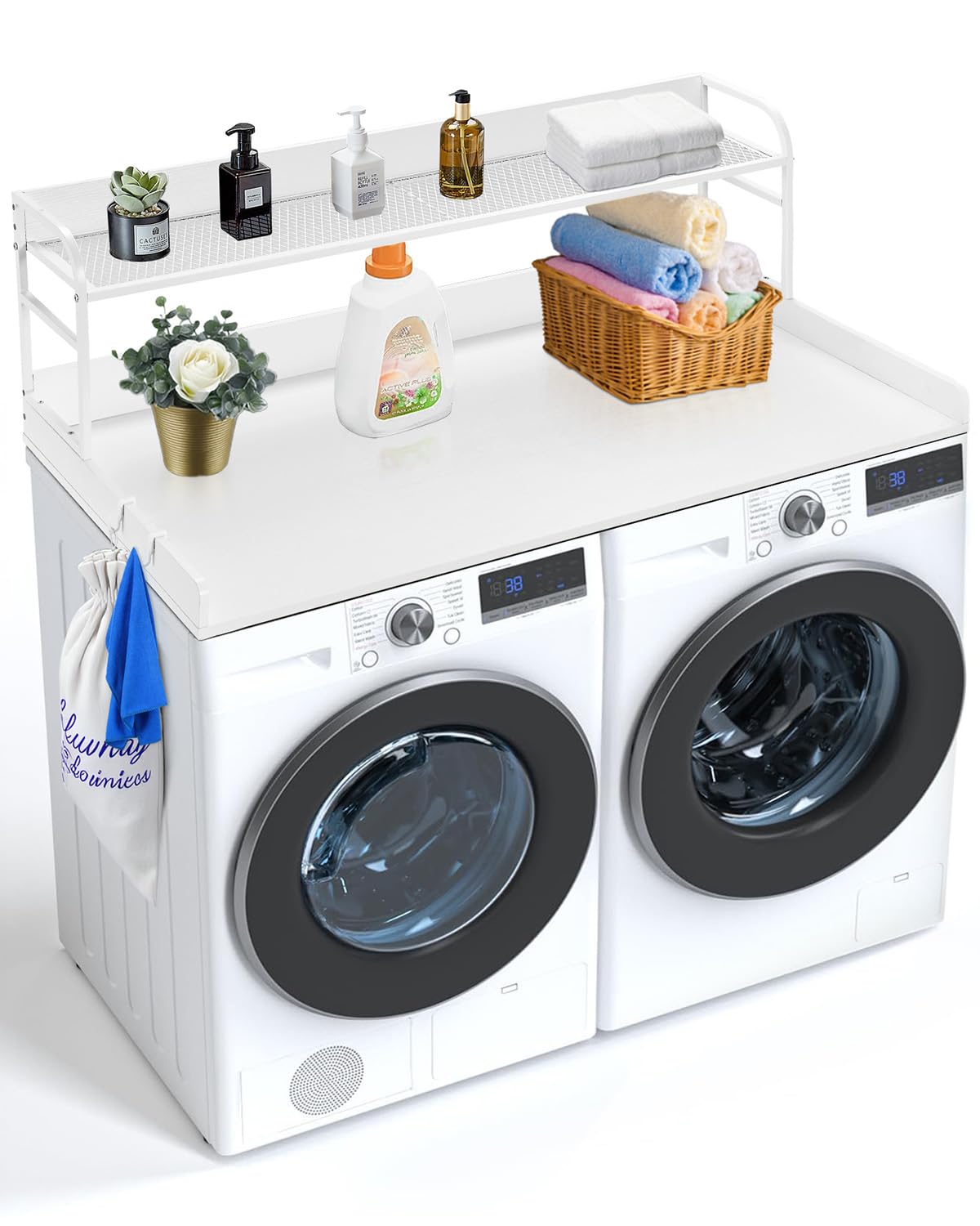 Foto 1 | Lavadora-secadora De Encimera Vevor De 2 Niveles Con Estante 54 X 27 Pulgadas, Color Blanco - Venta Internacional.