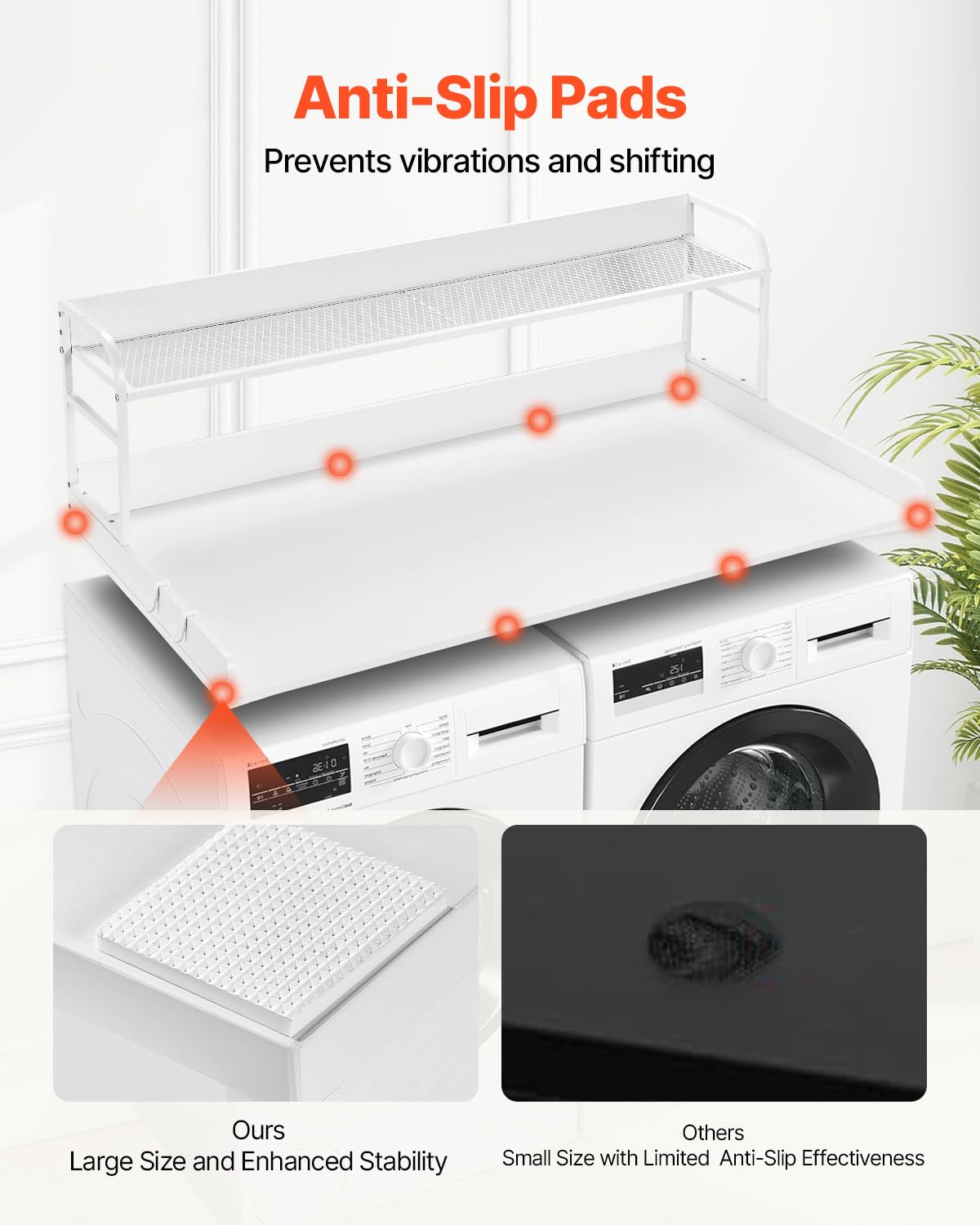 Foto 5 | Lavadora-secadora De Encimera Vevor De 2 Niveles Con Estante 54 X 27 Pulgadas, Color Blanco - Venta Internacional.