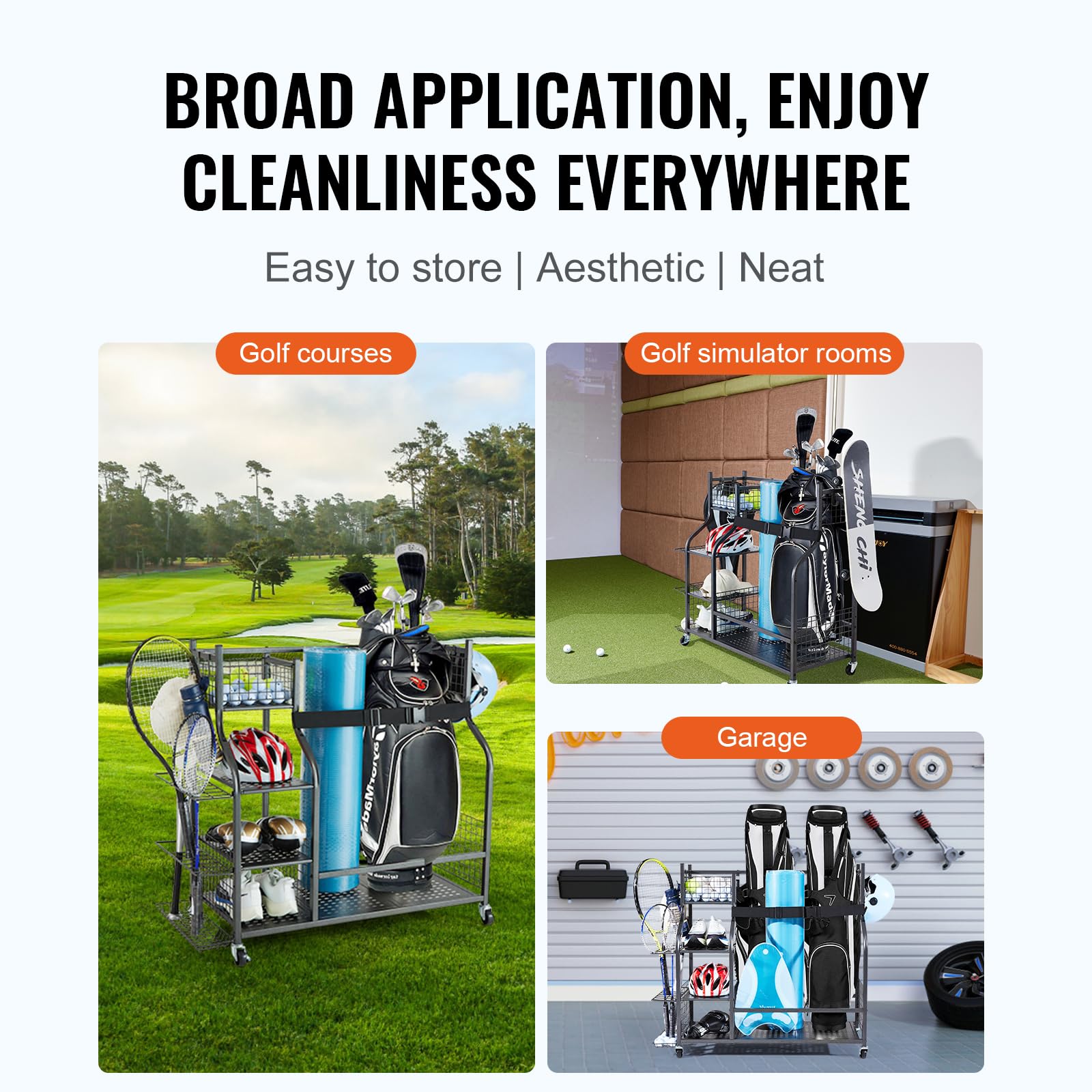 Foto 7 pulgar | Organizador De Bolsas De Golf Vevor Para 2 Bolsas De Golf De Acero - Venta Internacional.