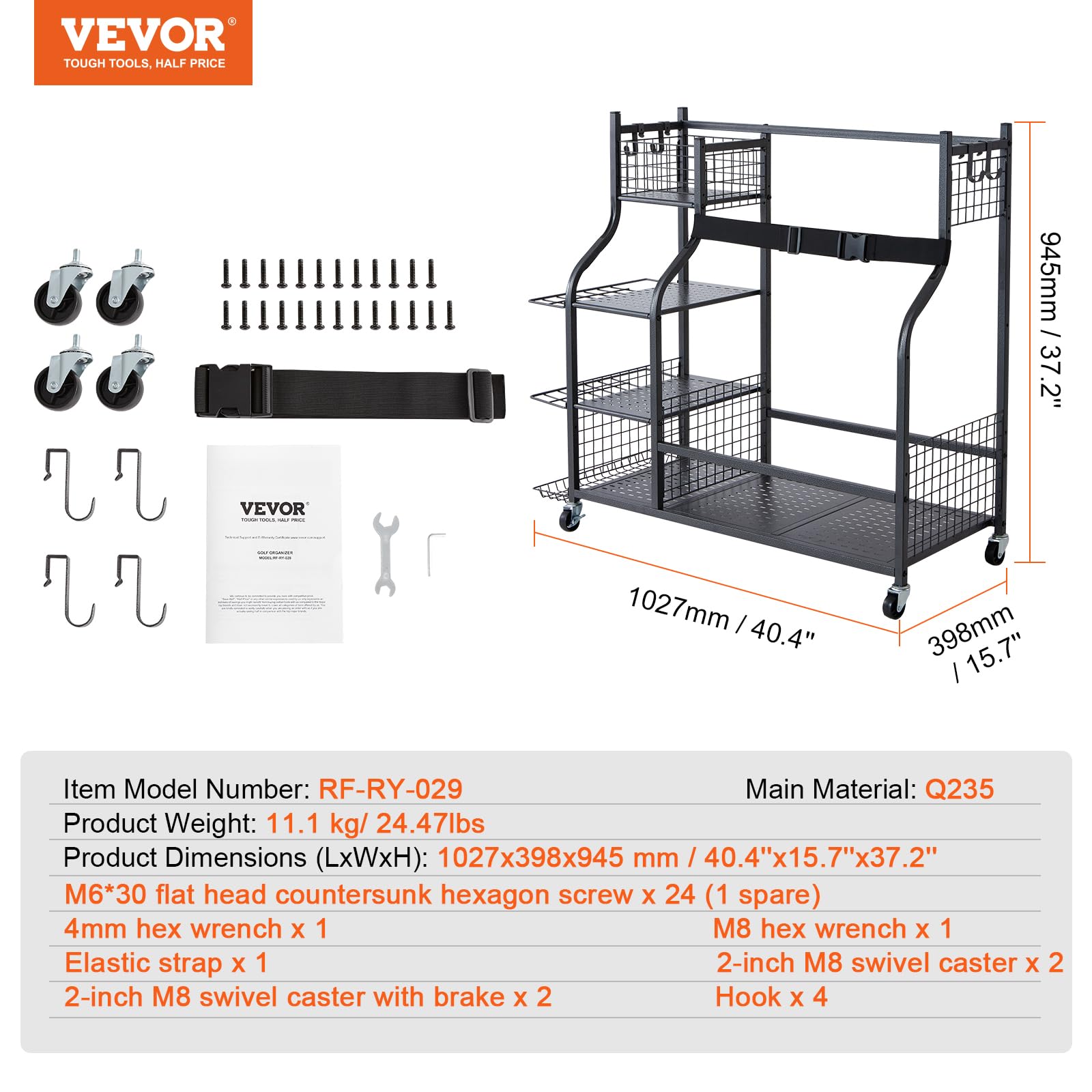 Foto 8 pulgar | Organizador De Bolsas De Golf Vevor Para 2 Bolsas De Golf De Acero - Venta Internacional.