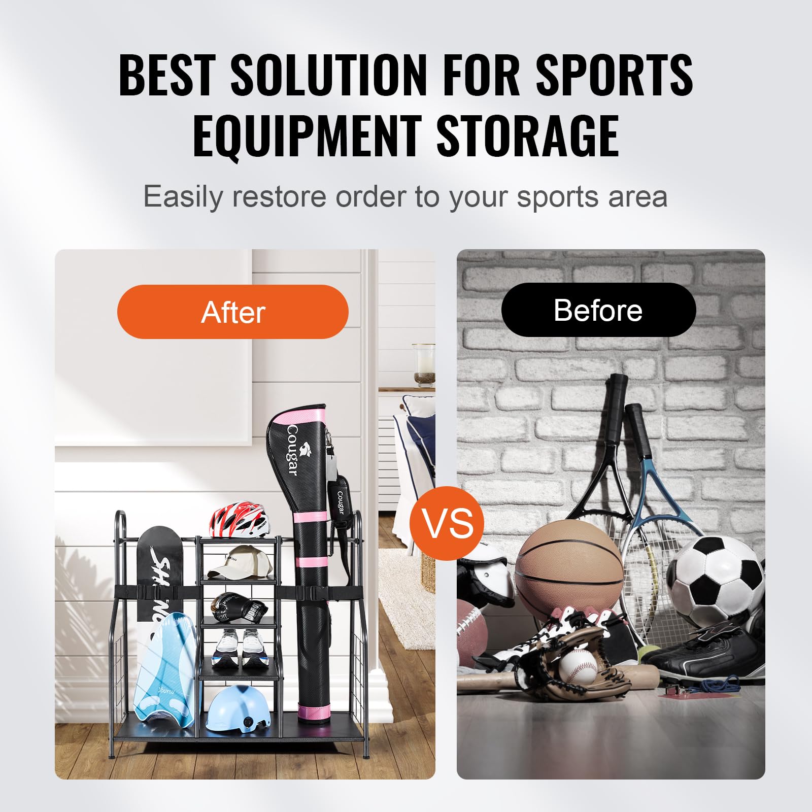 Foto 4 pulgar | Organizador De Garaje Para Almacenamiento De Golf Vevor Para 2 Bolsas De Golf - Venta Internacional.
