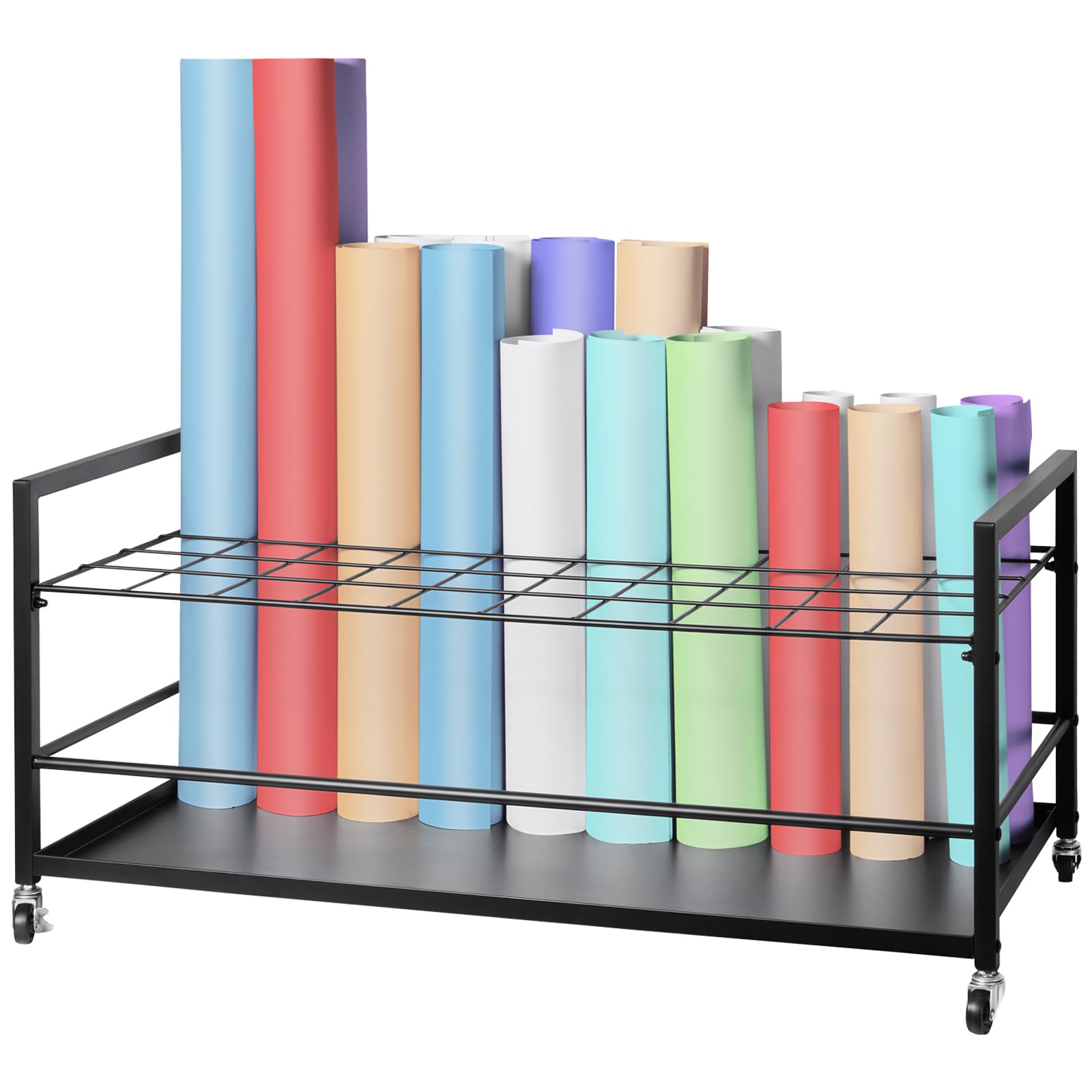 Estante De Almacenamiento Blueprint Vevor De 50 Ranuras Con Ruedas De Metal - Venta Internacional.