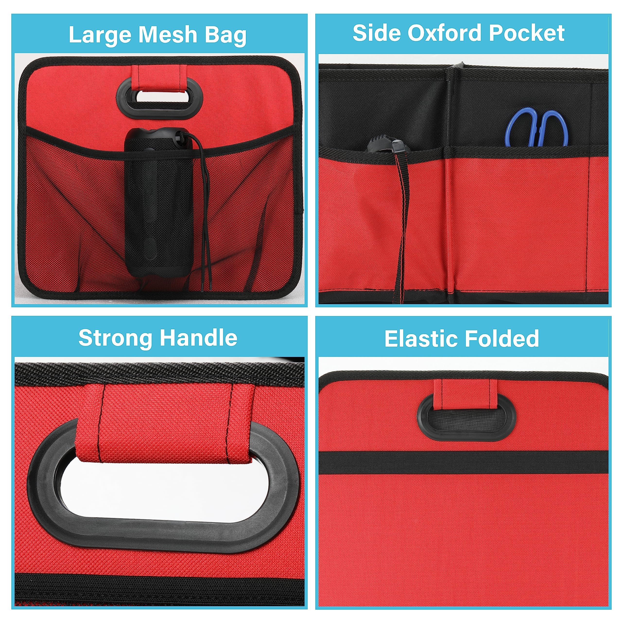 Foto 5 pulgar | Organizador De Maletero De Coche Simple Deluxe Con 2 Compartimentos, Color Rojo, Paquete De 2 - Venta Internacional.
