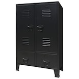 Armario Vidaxl De Metal Negro De Estilo Industrial Con Estantes Y Guardarropa - Venta Internacional.