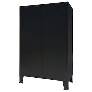 Foto 3 | Armario Vidaxl De Metal Negro De Estilo Industrial Con Estantes Y Guardarropa - Venta Internacional.