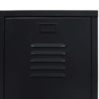 Foto 6 | Armario Vidaxl De Metal Negro De Estilo Industrial Con Estantes Y Guardarropa - Venta Internacional.