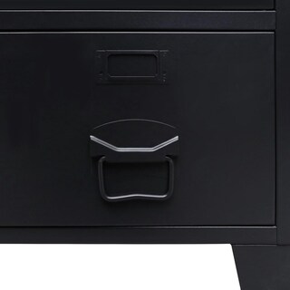 Foto 7 | Armario Vidaxl De Metal Negro De Estilo Industrial Con Estantes Y Guardarropa - Venta Internacional.