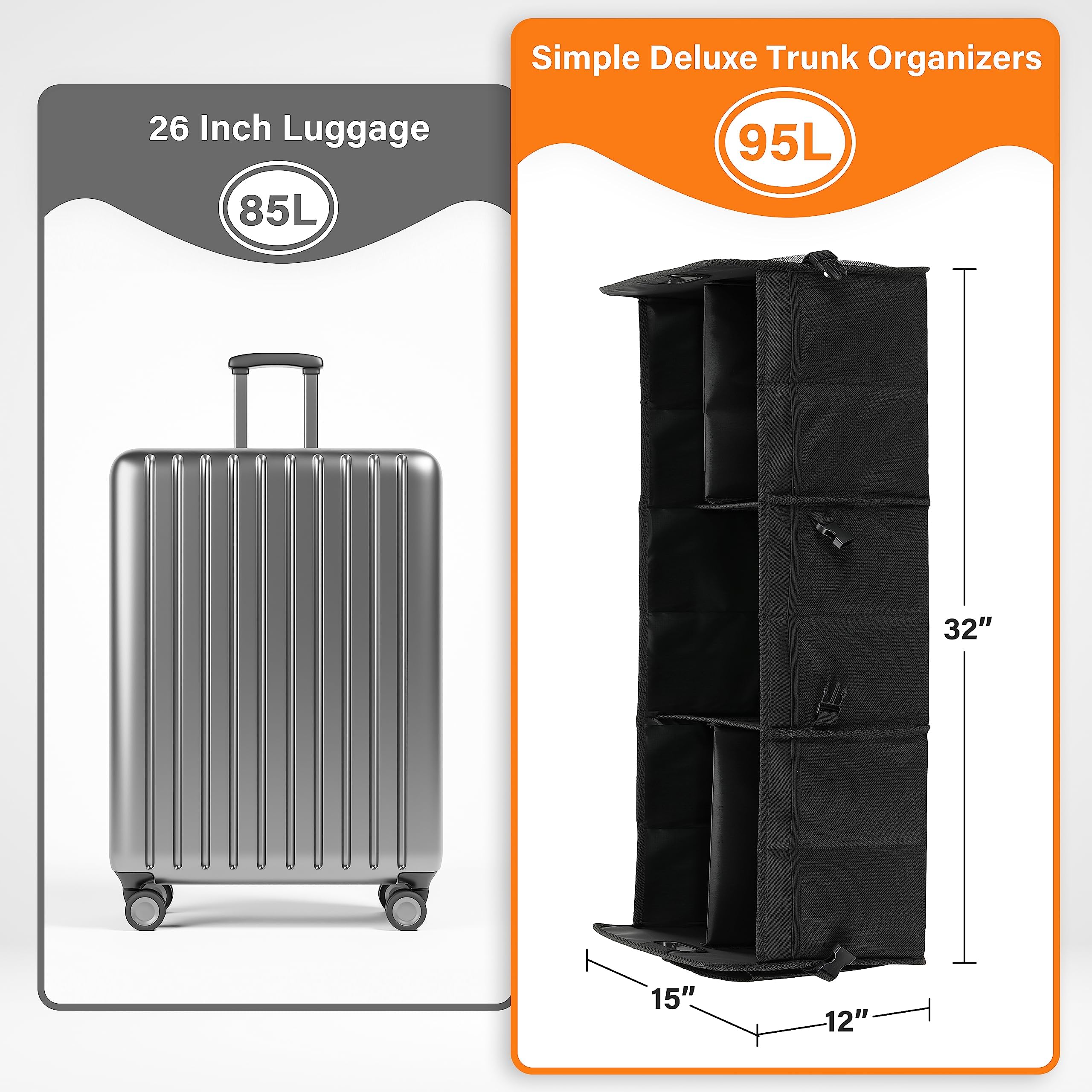 Foto 3 pulgar | Organizador De Maletero Simple Deluxe 95 L Para Coche Black Newv - Venta Internacional.