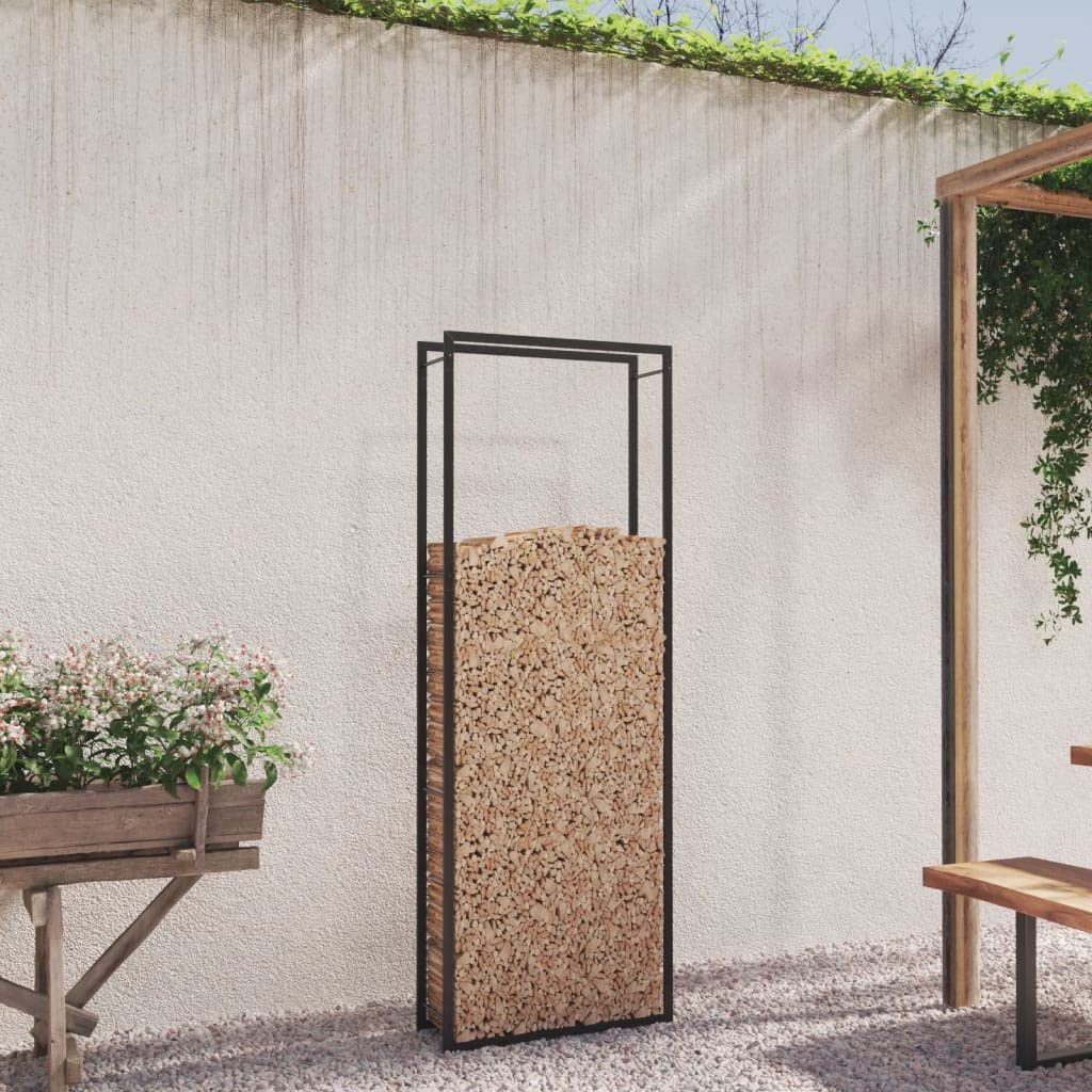 Foto 5 | Estante para Leña Vidaxl de Acero Negro- Venta Internacional