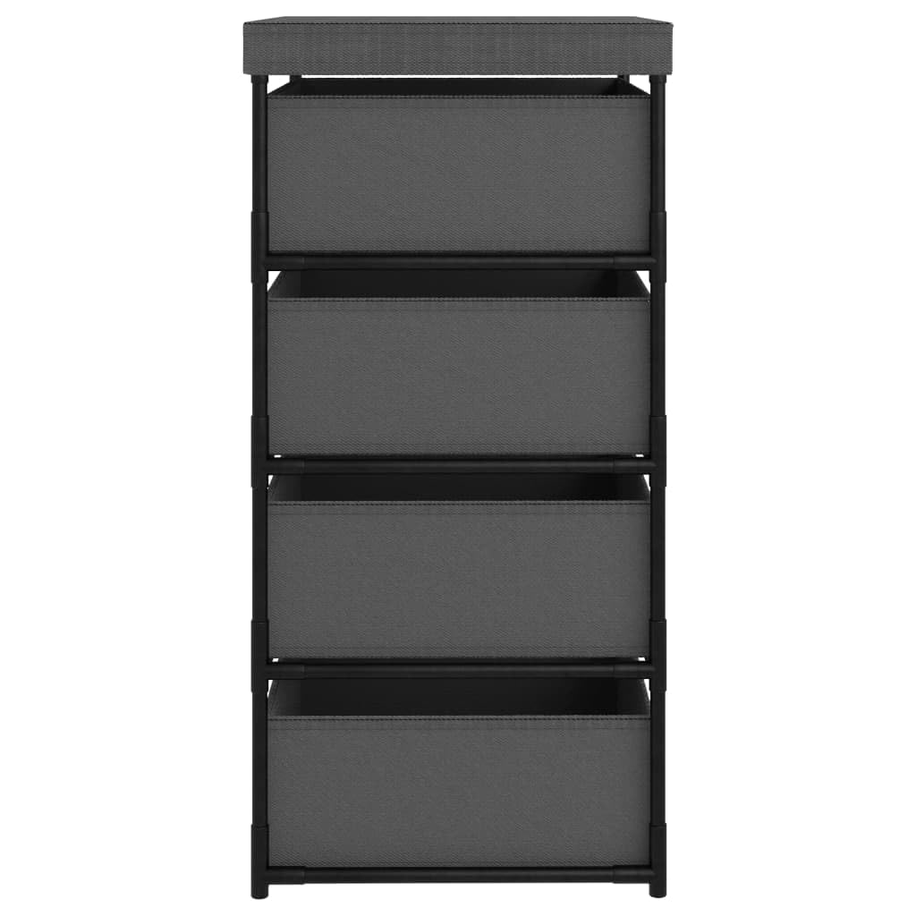 Foto 6 | Estante De Almacenamiento Moderno Vidaxl Con 4 Cestas De Acero Gris Con Tela - Venta Internacional.