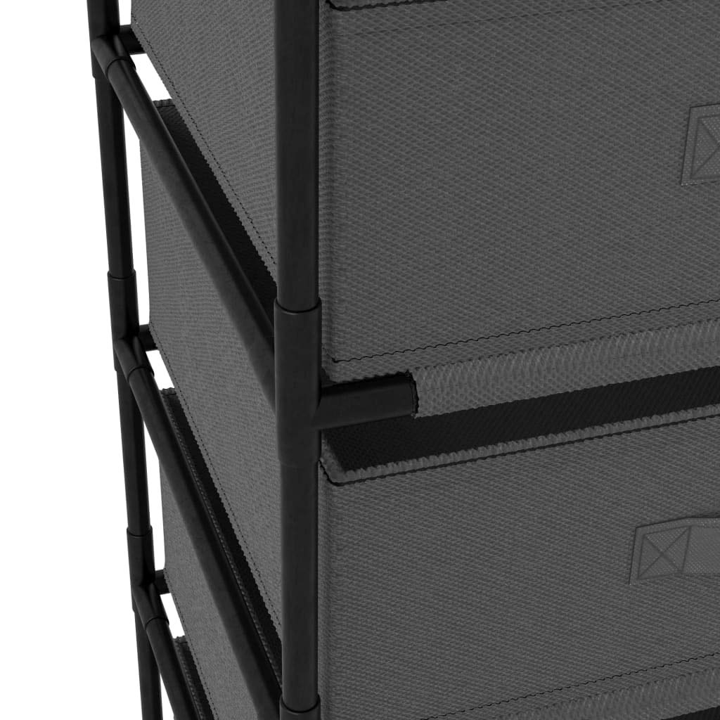 Foto 7 | Estante De Almacenamiento Moderno Vidaxl Con 4 Cestas De Acero Gris Con Tela - Venta Internacional.