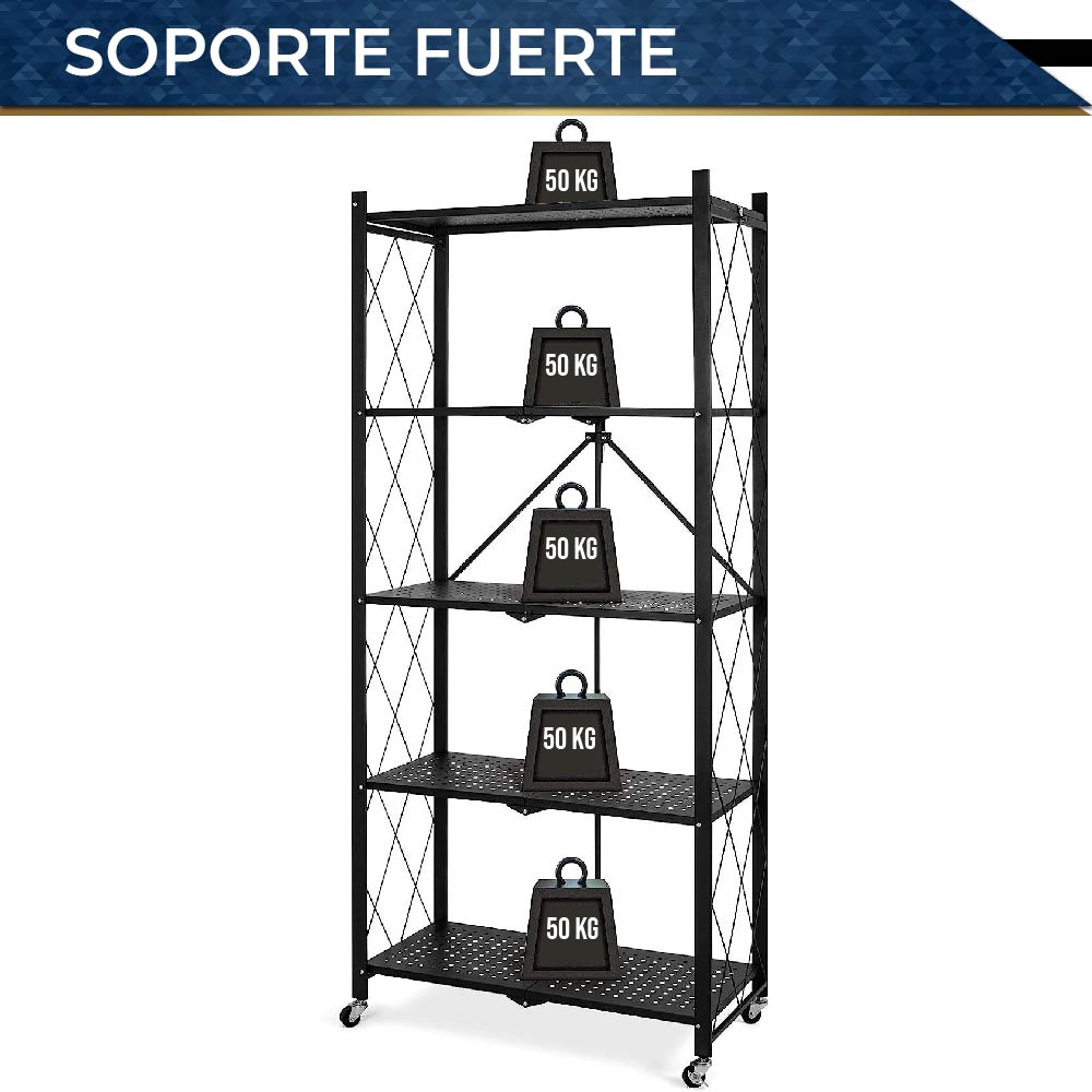 Foto 7 | Estante Metálico Plegable Chic Fantasy JH-610 color Negro 5 Niveles