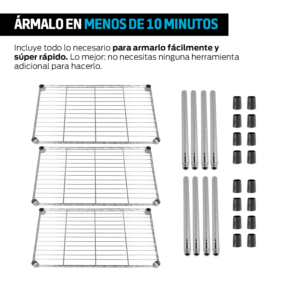 Foto 5 | Estante Organizador Redlemon de Metal con 3 Niveles