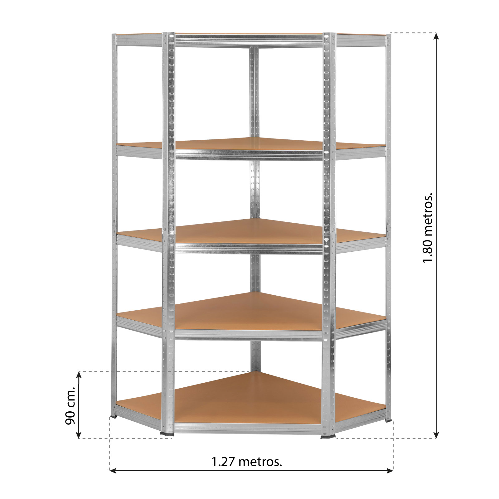 Foto 8 | Estante Multiusos Onof Esme-01 Rack Metálico 5 Niveles color Gris