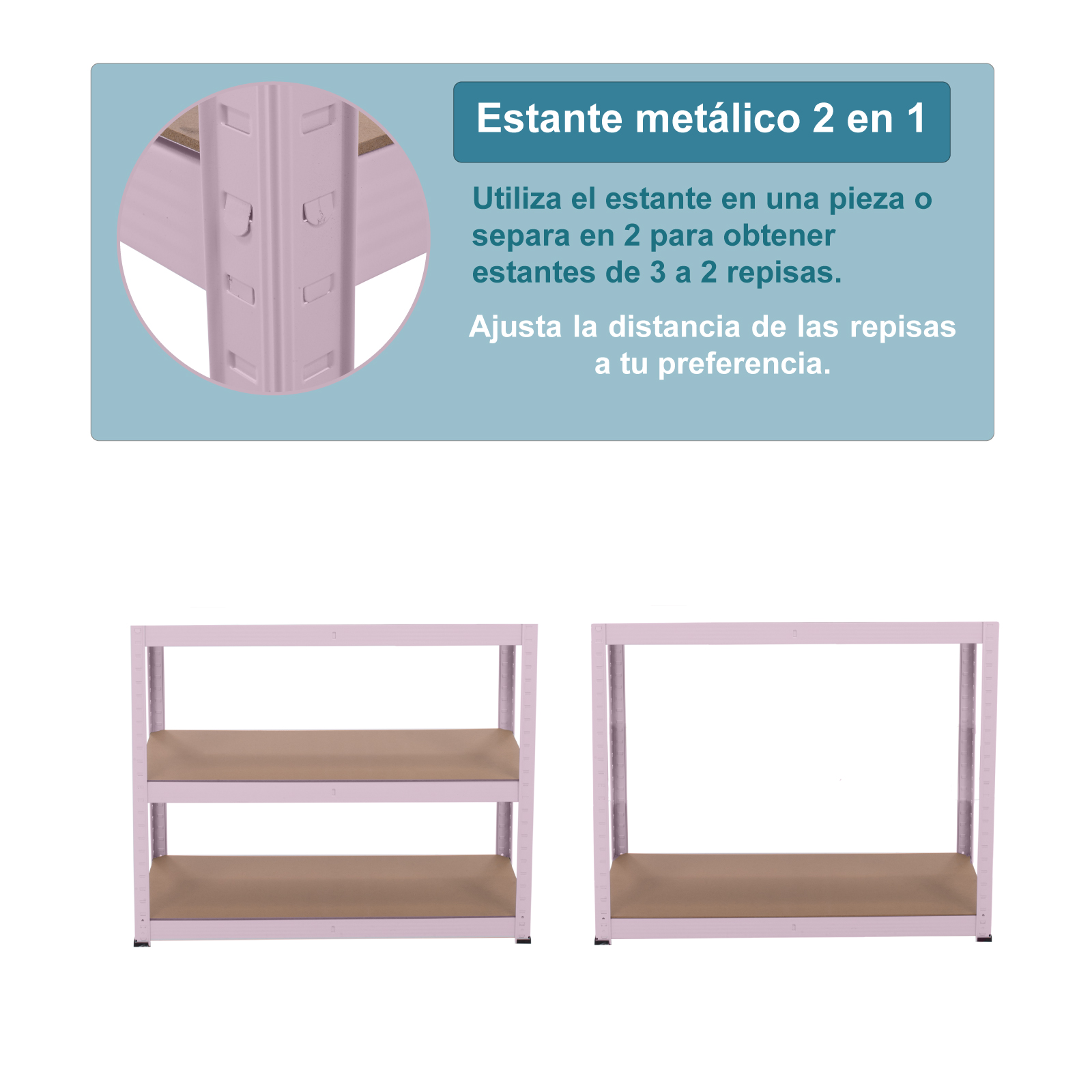 Foto 6 | Estante Metalico Onof Esm-01 Anaquel Rack 5 Niveles Color Rosa