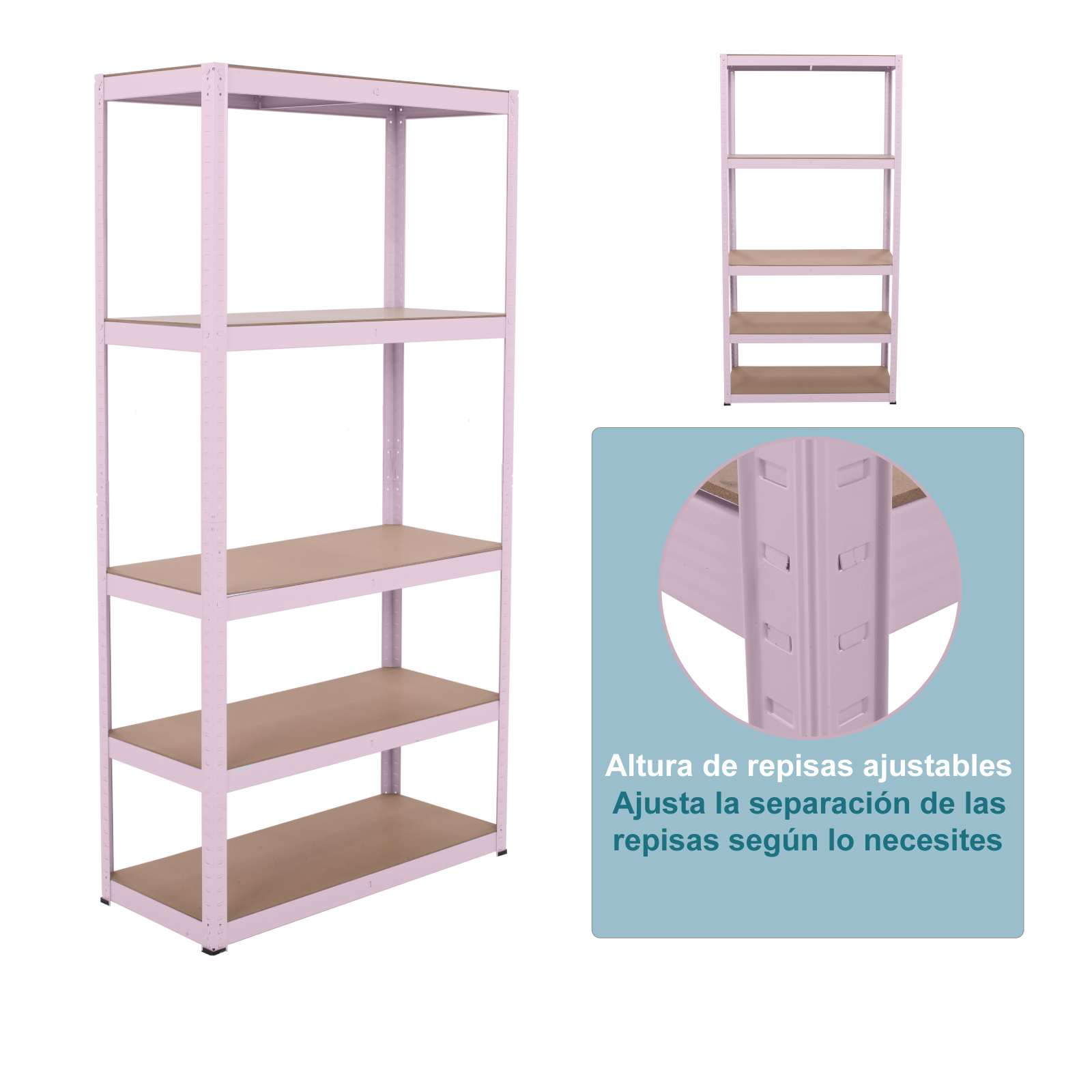 Foto 8 | Estante Metalico Onof Esm-01 Anaquel Rack 5 Niveles Color Rosa