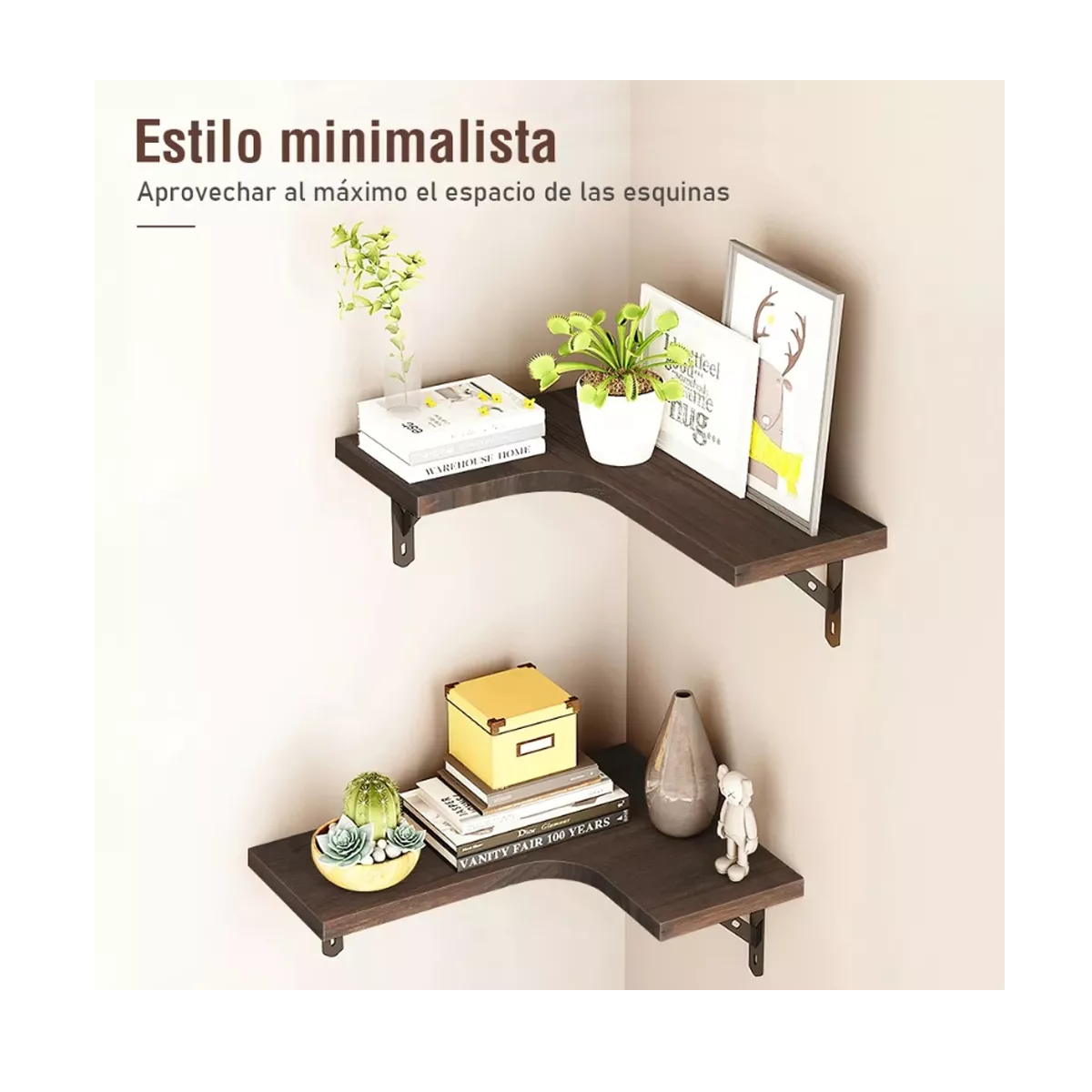 Foto 4 pulgar | 3 Uds Repisas De Madera Para Dormitorio Cocina Baño Eo Safe Imports Esi-17184 Marron