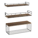 3 Uds Estantes Flotantes Baño Y Dormitorio Eo Safe Imports Esi-17181 Marron