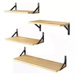 Repisas Flotantes Madera Modernas Estantes Baño 4 Pzs Eo Safe Imports Esi-17186 Beige