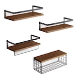 4 Repisa Flotante Estante Madera Para Dormitorio Baño Eo Safe Imports Esi-17187 Multicolor