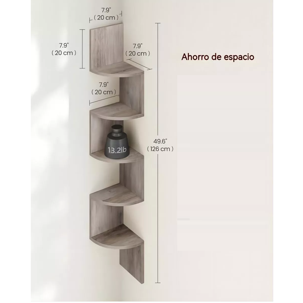 Foto 3 pulgar | 5 Repisas Esquinera Flotantes Eo Safe Imports Esi-18484 Grises