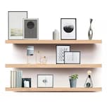 Repisas Flotantes Minimalistas Beige 3 Piezas
