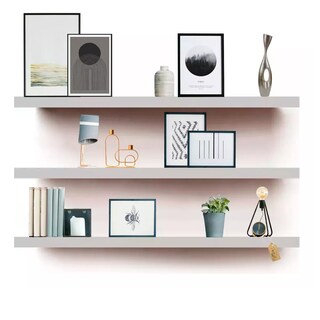 Foto 2 | Repisas Flotantes Minimalistas 30x15 Cm Eo Safe Imports Esi-18509 Gris 3 Piezas
