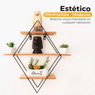 Foto 3 | Repisa Decorativa Flotante de Rombo Moderna Eo Safe Imports Multicolor