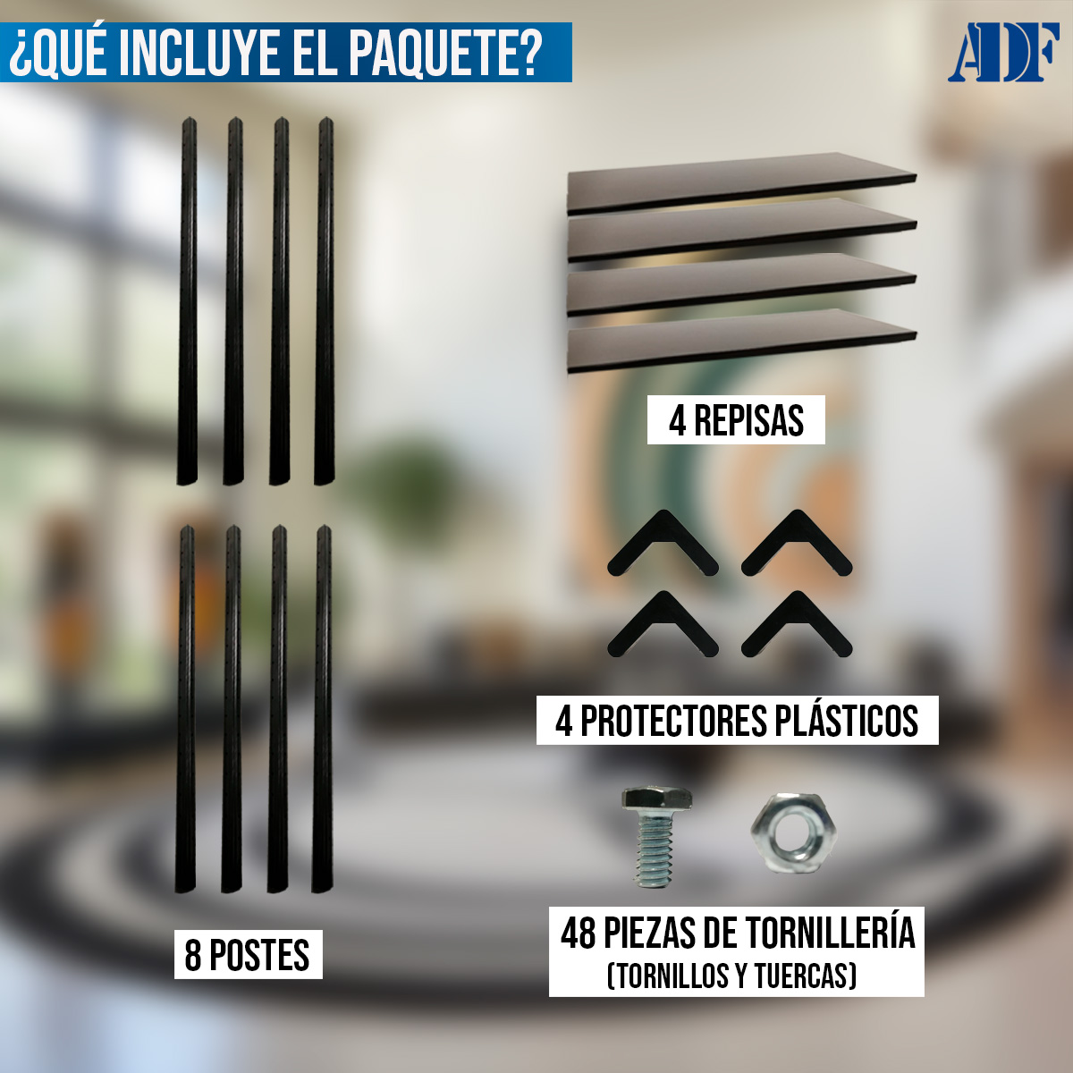 Foto 6 | Anaquel Metálico Adf Con 4 Repisas Estante Organizador 190x84x30 Cm. Color Negro