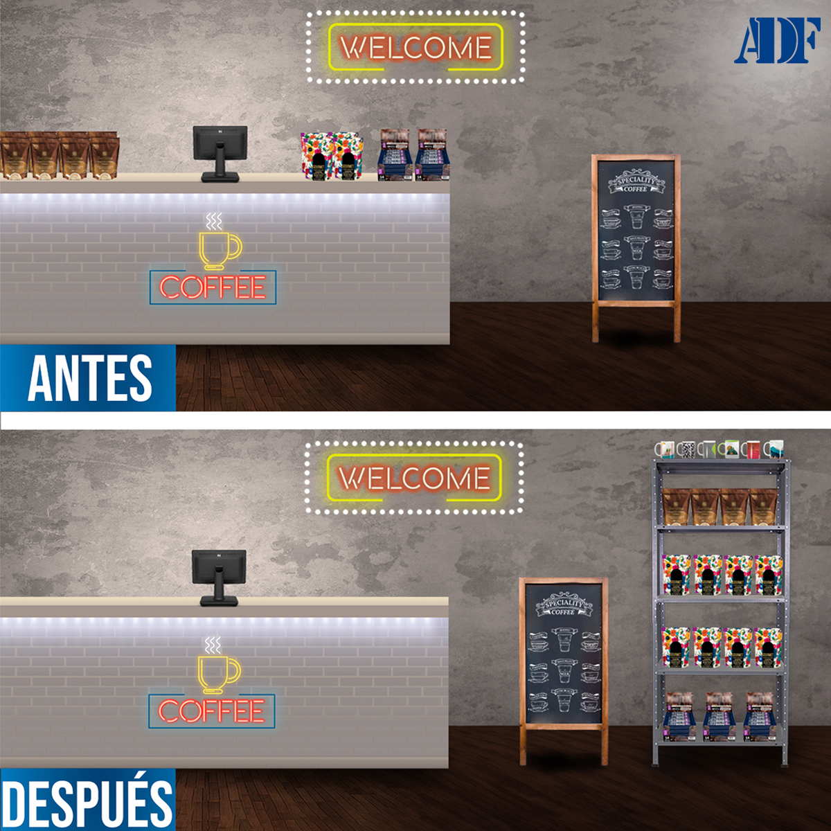 Foto 5 | Anaquel Metálico Adf Con 5 Repisas Estante Organizador 190x84x60 Cm. Carga 300 Kg, Color Gris