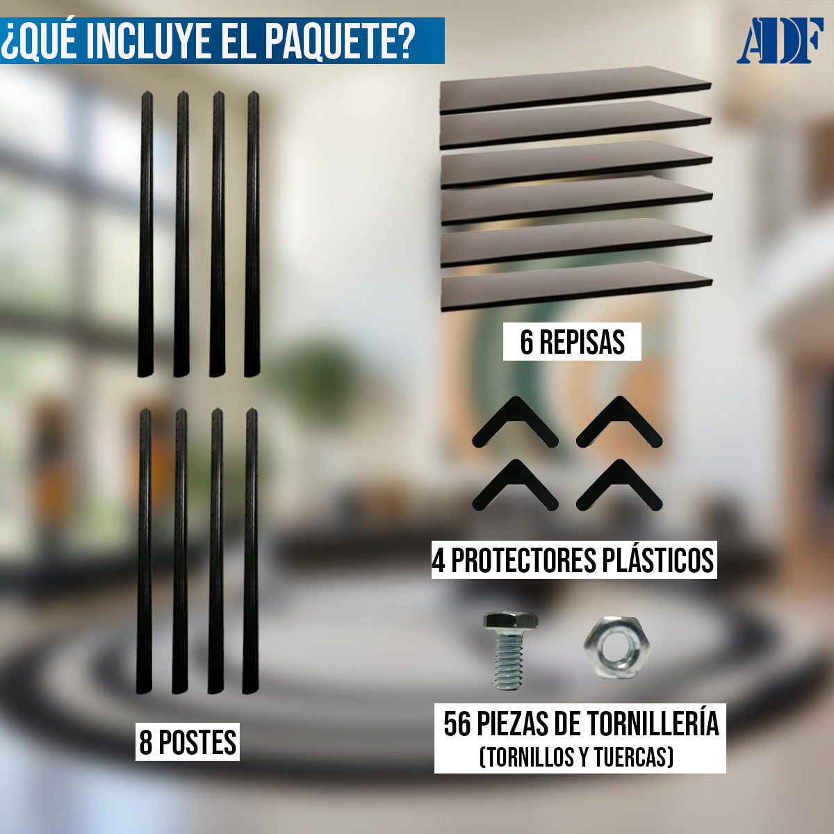 Foto 7 pulgar | Anaquel Metálico Adf Con 6 Repisas Estante Organizador 190x84x45 Cm. Carga 360 Kg, Color Negro