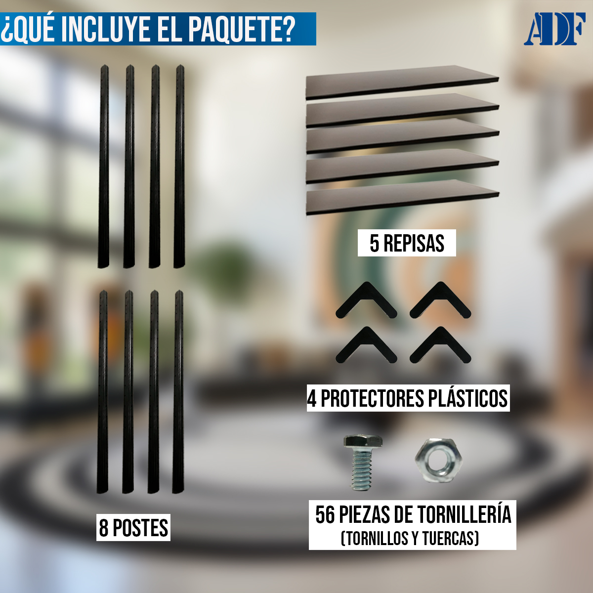 Foto 7 pulgar | Anaquel Metálico Adf Con 5 Repisas Estante Organizador 190x84x30 cm. Carga 250 Kg Color Negro